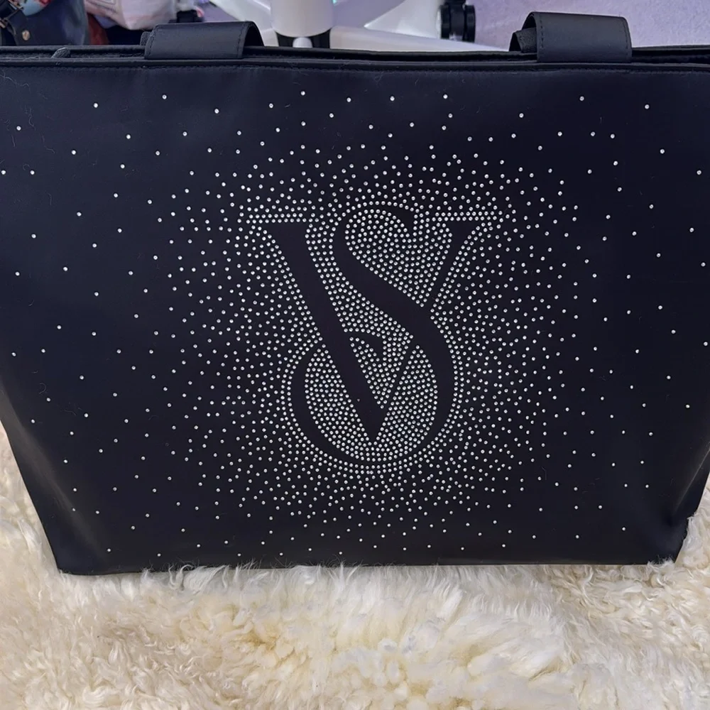 Victoria’s Secret Shine Tote Bag 2024 Exclusive Bling Travel Shoulder big black